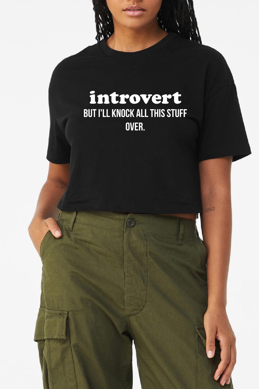 introvert But... Crop Top Tee