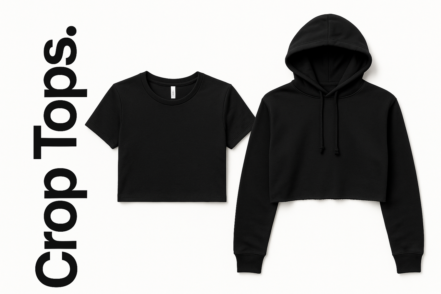 crop top t-shirt and crop hoodie