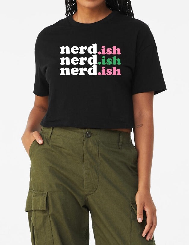 Nerdish Triple  Crop Top Tee
