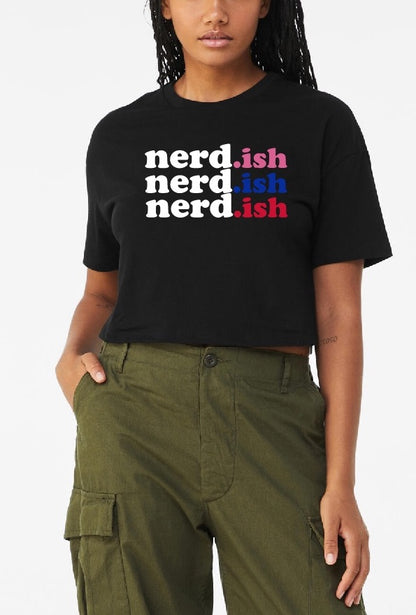 Nerdish Triple  Crop Top Tee