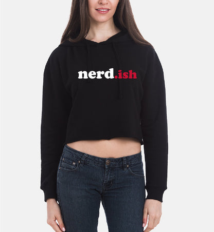 nerdish Plain Crop Top Hoodie