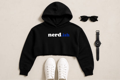 nerdish Plain Crop Top Hoodie