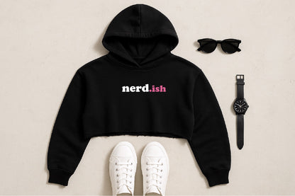 nerdish Plain Crop Top Hoodie