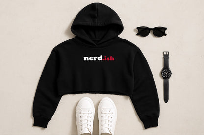 nerdish Plain Crop Top Hoodie